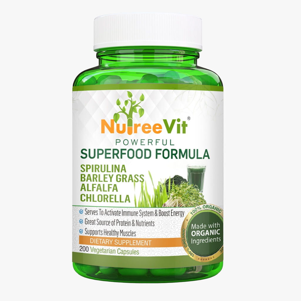 Spirulina + Barley Grass + Alfalfa + Chlorella