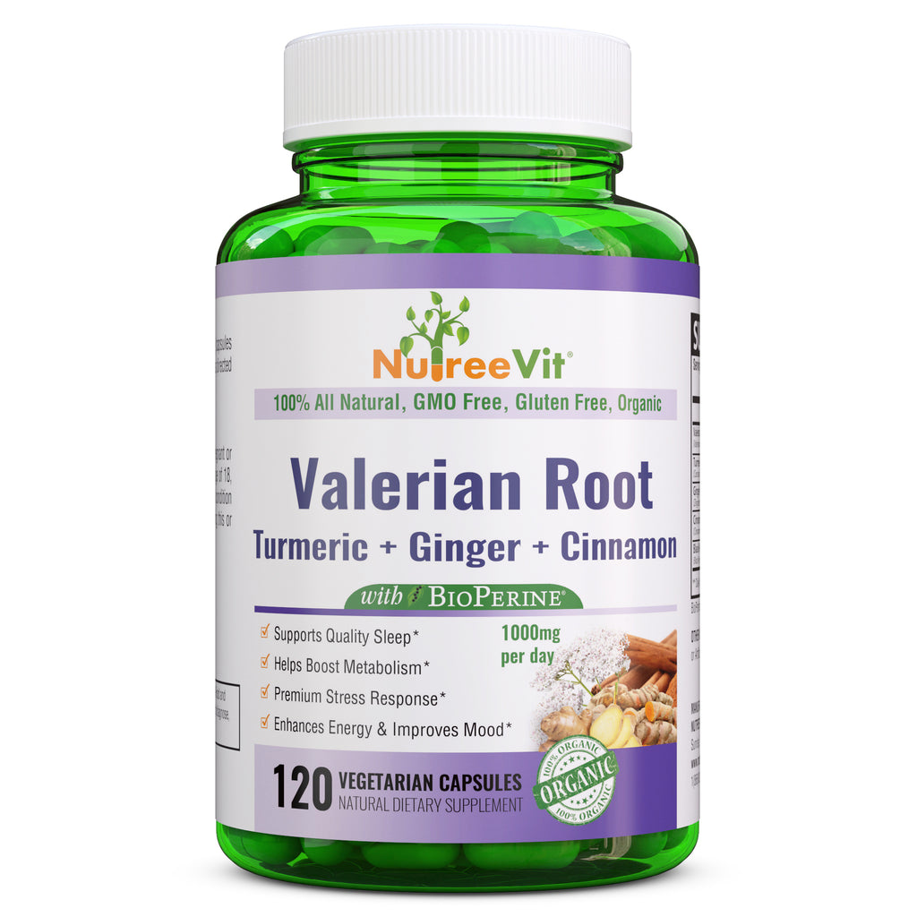 Valerian Root + Turmeric + Ginger + Cinnamon+ BioPerine
